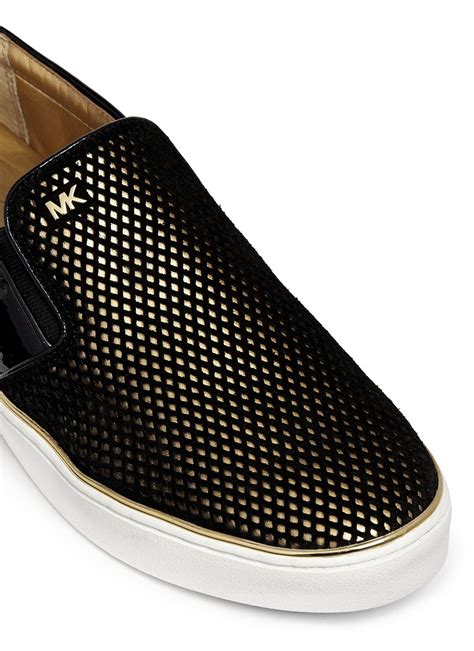 michael kors black slip ons|Michael Kors slip on sandals.